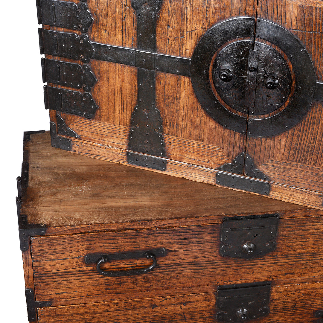 Seperation Detail From Antique Japanese Ryobirake Kasane Dansu | Indigo Antiques
