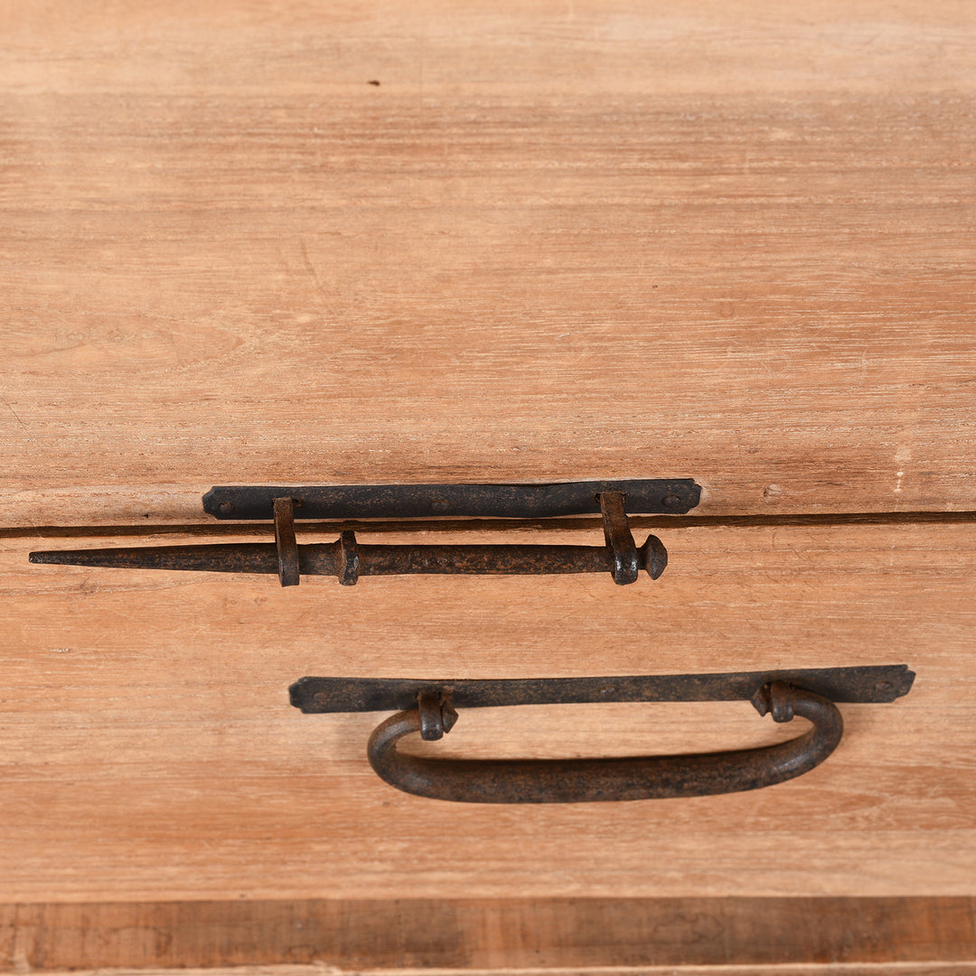 Locking Pin Detail From Antique Japanese Ryobirake Kasane Dansu | Indigo Antiques