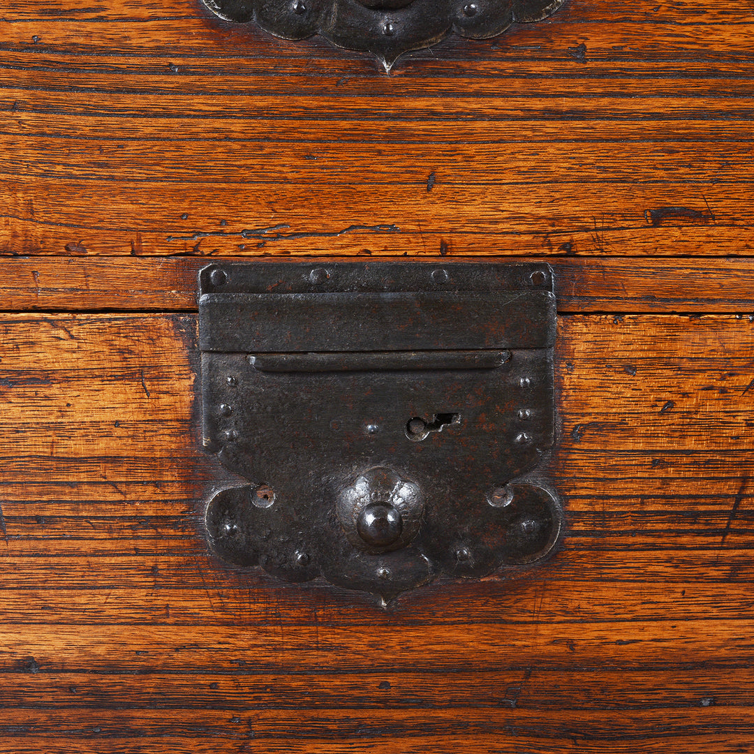 Ironwork Detail From Antique Japanese Ryobirake Kasane Dansu | Indigo Antiques