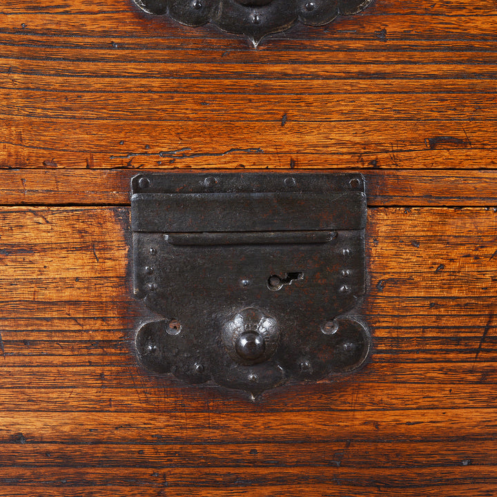 Ironwork Detail From Antique Japanese Ryobirake Kasane Dansu | Indigo Antiques