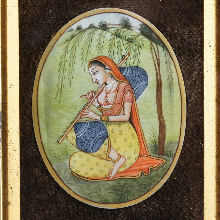 Detail Of Artwork From Gilt Framed Indian Miniature Painting | Indigo Antiques