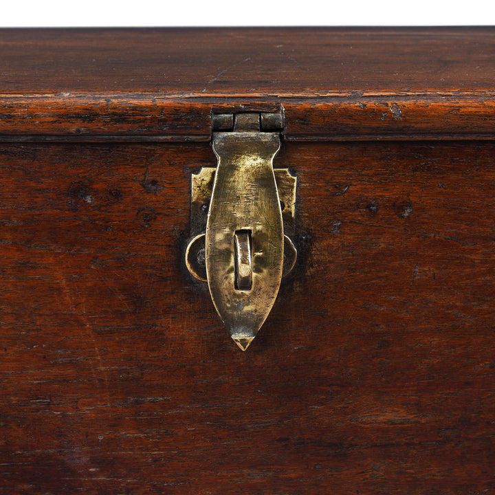 Latch Detail From Antique Brass Bound Indian Teak Chest | Indigo Antiques