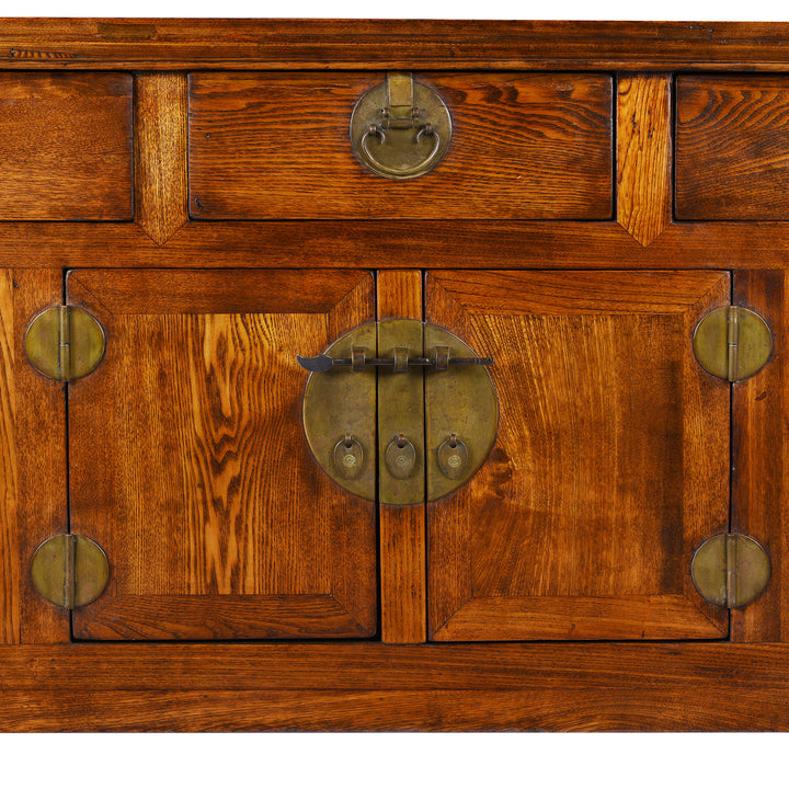 Doors Detail From Antique Elm Chinese Sideboard From Peking | Indigo Antiques