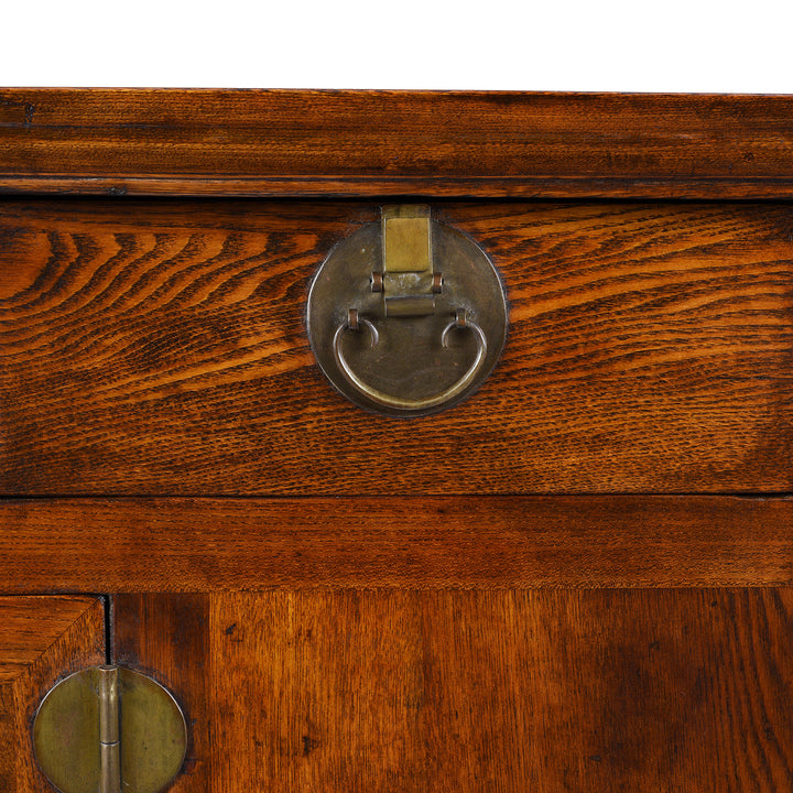 Drawer Detail From Antique Elm Chinese Sideboard From Peking | Indigo Antiques