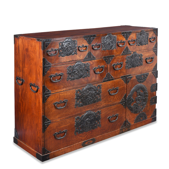 Angled View Of Keyaki Sendai Isho Dansu - Ca 1900 (Meiji Era) | Indigo Antiques