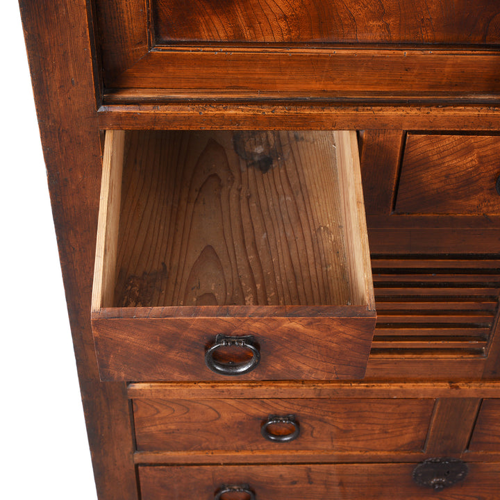Drawer Interior Detail From Antique Japanese Keyaki Choba Dansu From Gifu | Indigo Antiques