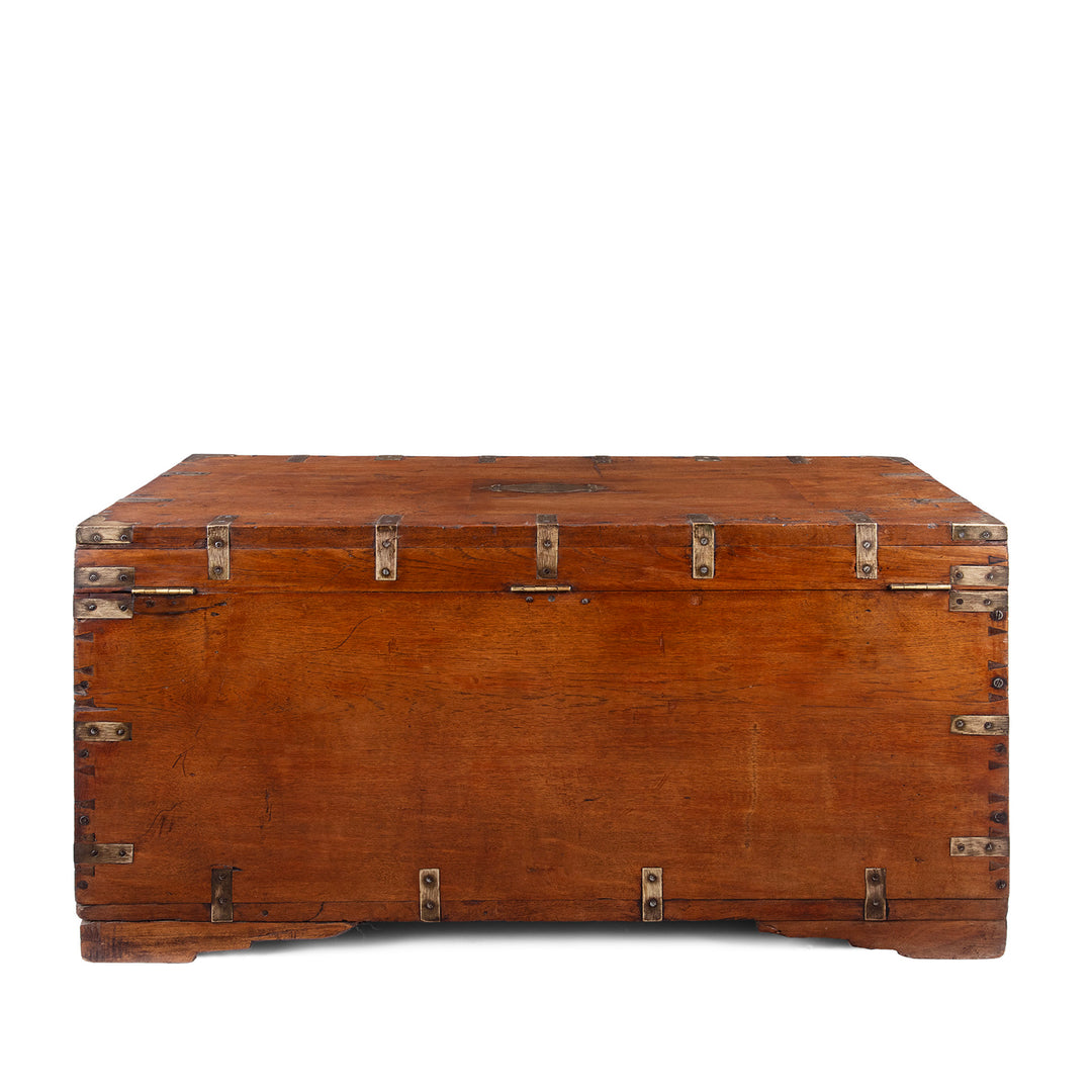 Back of Antique Indian Brass Bound Chest | Indigo Antiques