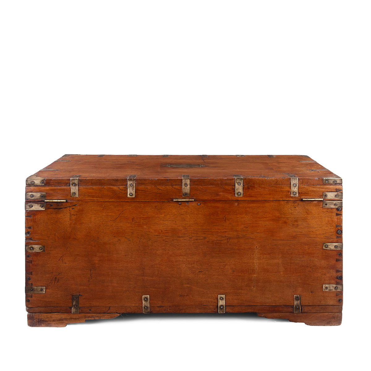 Back of Antique Indian Brass Bound Chest | Indigo Antiques