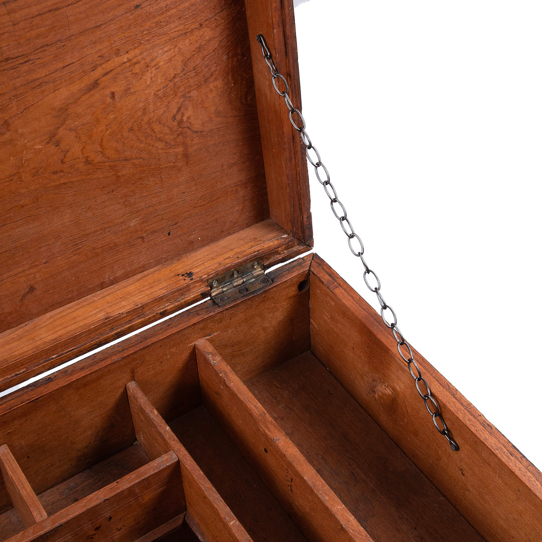 Chain Detail From Antique Indian Brass Bound Chest | Indigo Antiques