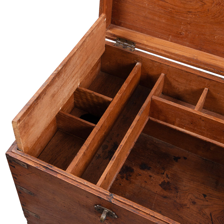 Open View Of Antique Indian Brass Bound Chest | Indigo Antiques