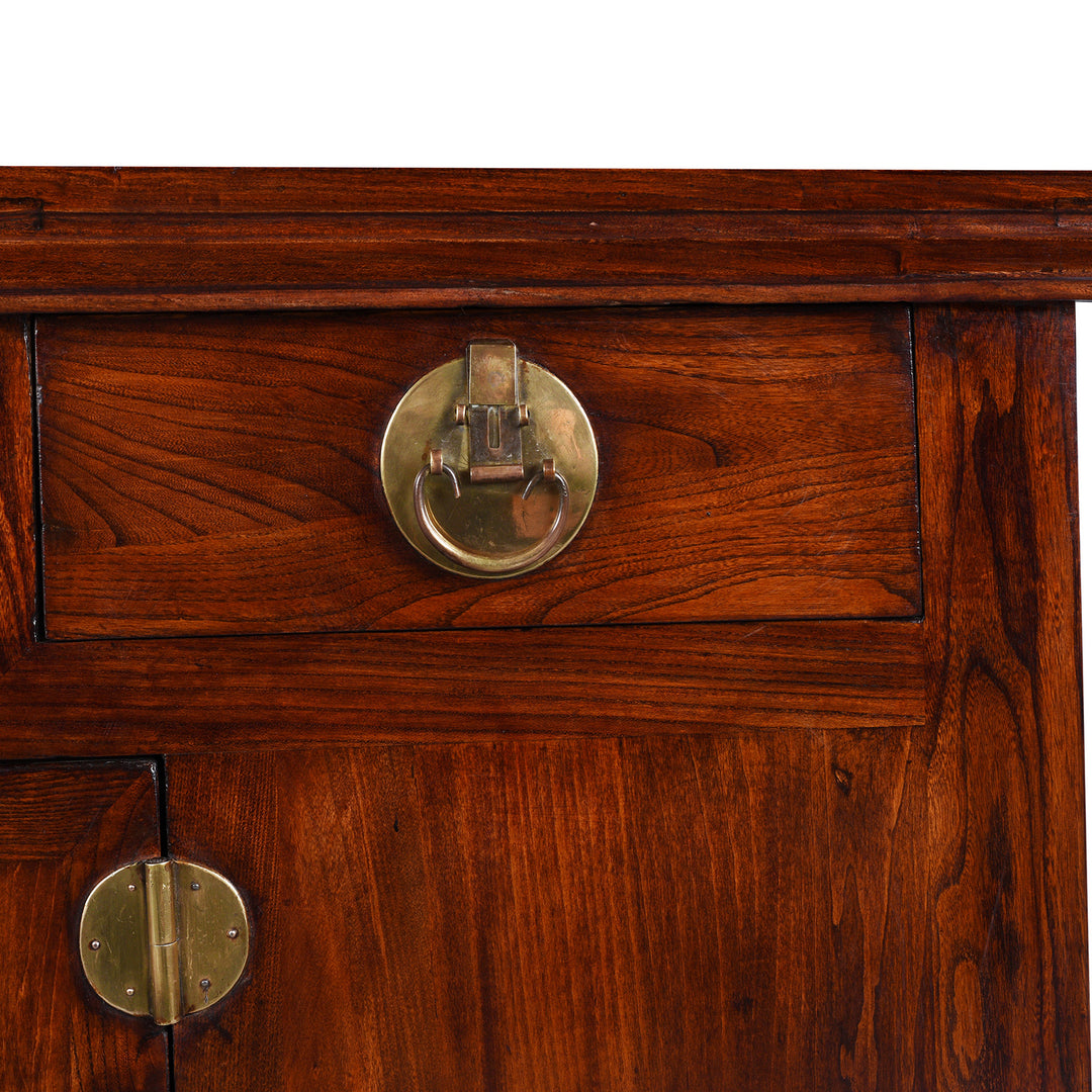 Drawer Detail From Antique Elm Chinese Sideboard From Peking | Indigo Antiques