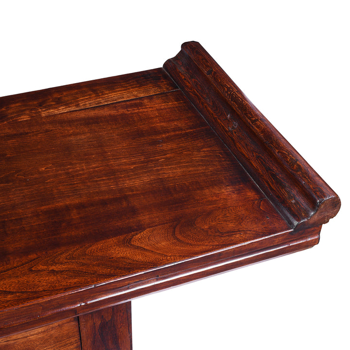 Scroll End Detail From Antique Elm Chinese Sideboard From Peking | Indigo Antiques