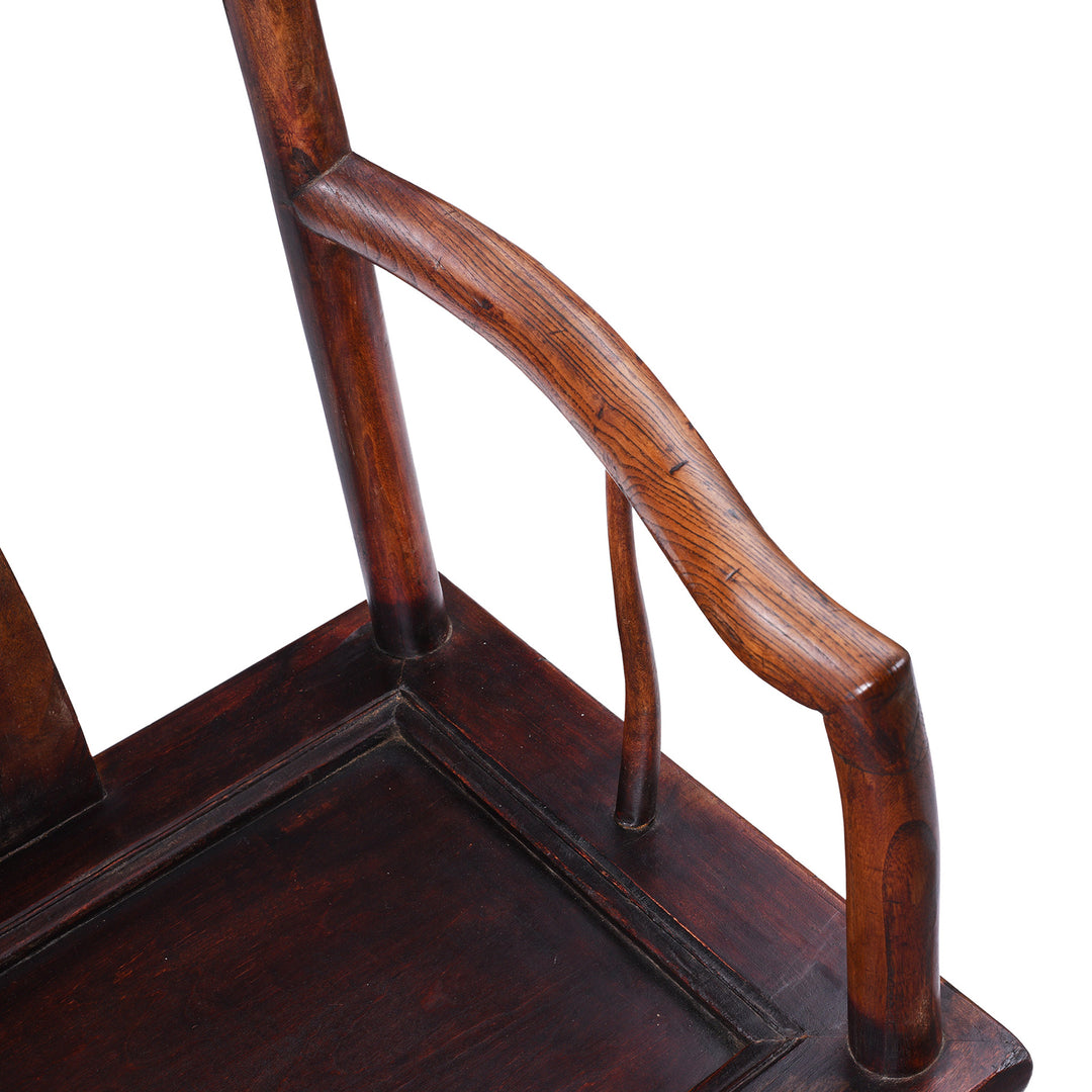 Arm Rest Detail From Elm Officials Hat Chair Made From Reclaimed Wood | Indigo Antiques