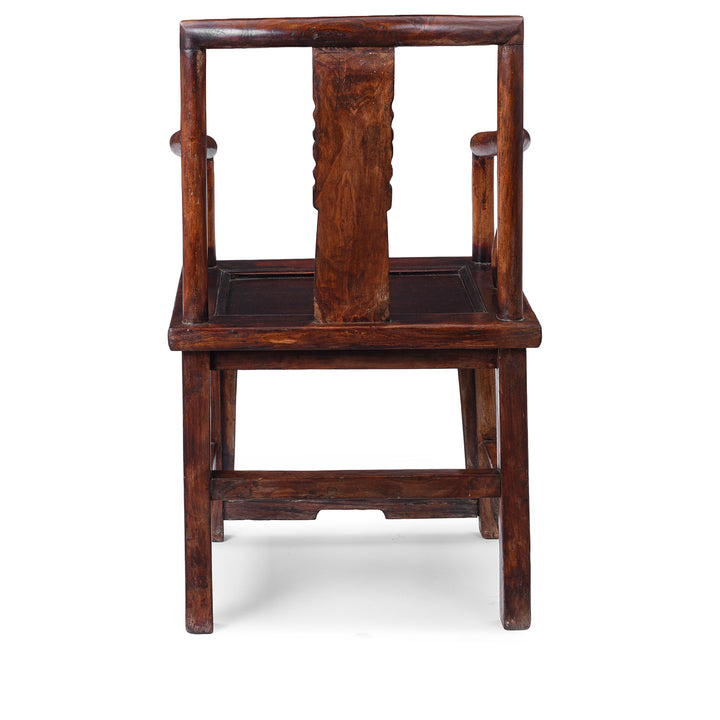 Back Of Arm Rest Detail From Elm Officials Hat Chair Made From Reclaimed Wood | Indigo Antiques