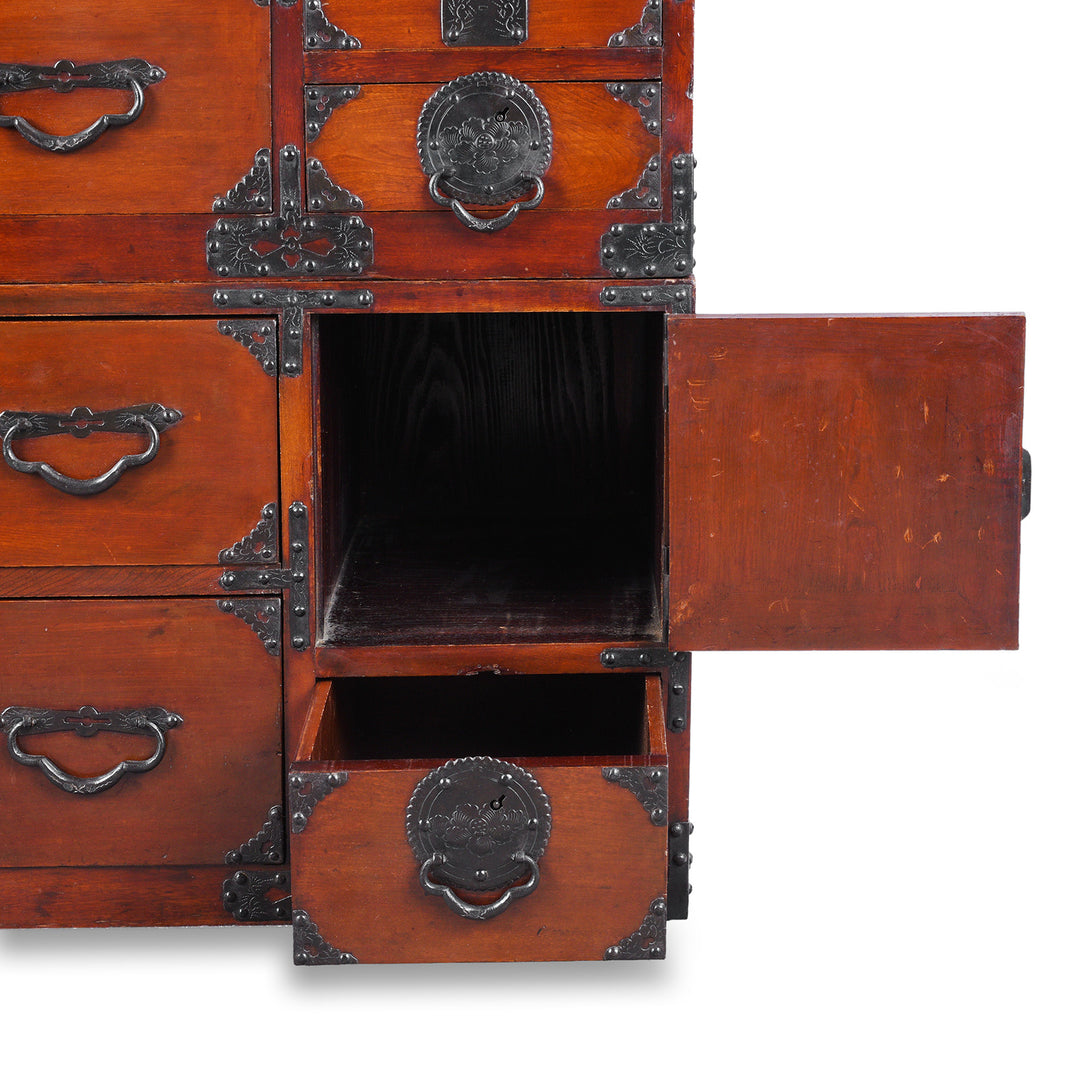 Compartment Interior Detail From Antique Isho Dansu from Sendai Province | Indigo Antiques