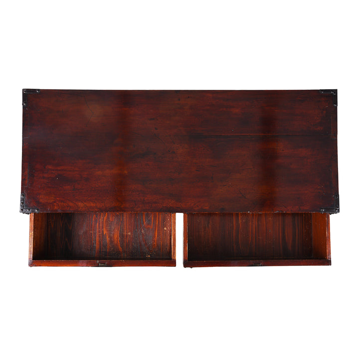 Top Down View Of Antique Isho Dansu from Sendai Province | Indigo Antiques