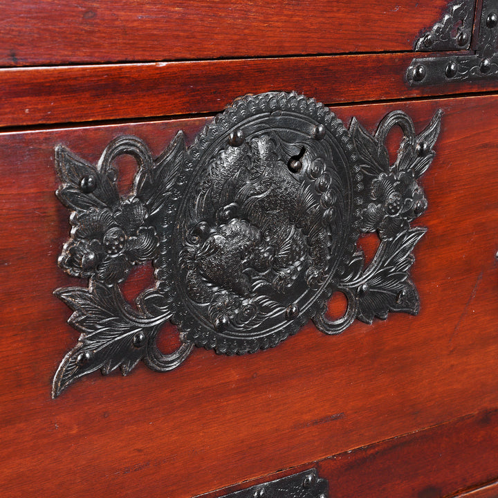 Ironwork Detail From Antique Isho Dansu from Sendai Province | Indigo Antiques