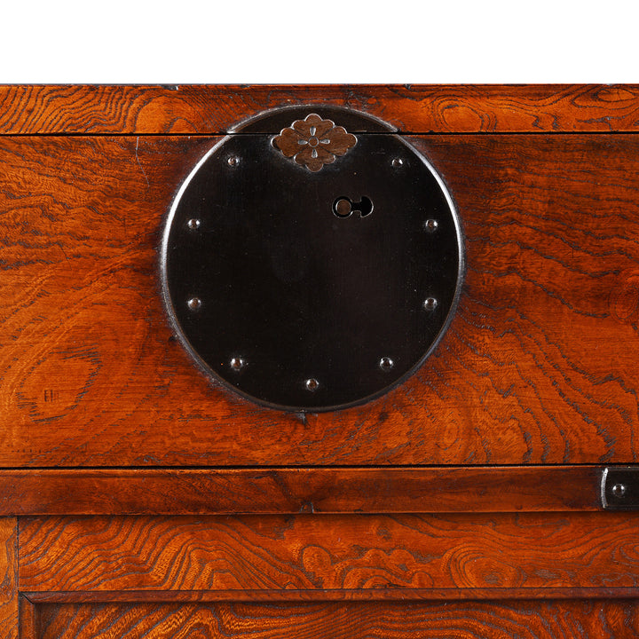 Locking Plate Detail From Antique Japanese Choba Dansu | Indigo Antiques