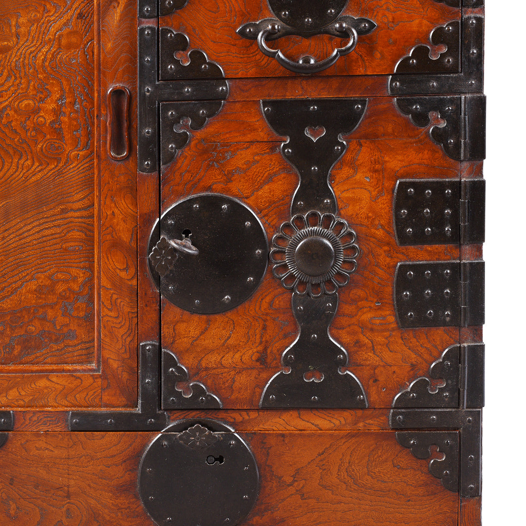 Hatch Detail from Antique Japanese Choba Dansu | Indigo Antiques