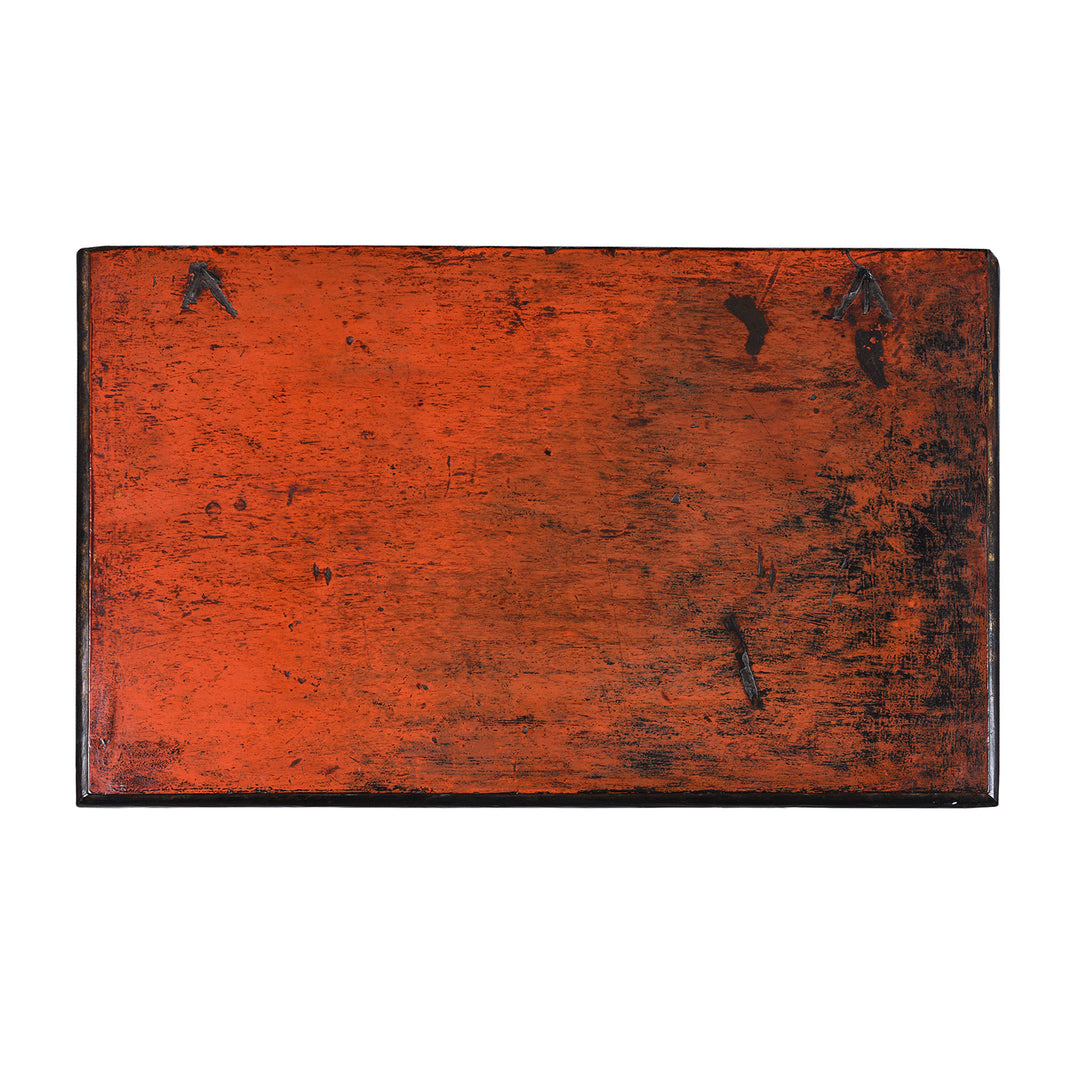 Top Down View Of Antique Gilt Burmese Sadaik Manuscript Chest