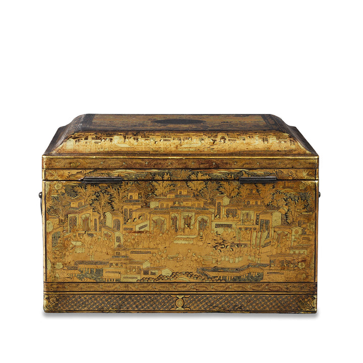 Back Of Antique Chinese Export Black Lacquer Ice Box | Indigo Antiques