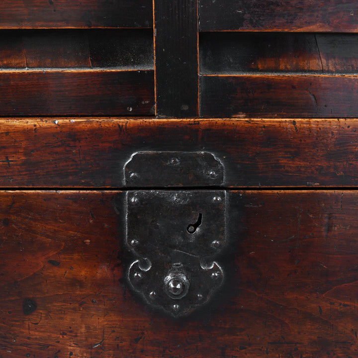 Locking Plate Detail From Antique Japanese Kuruma Dansu | Indigo Antiques