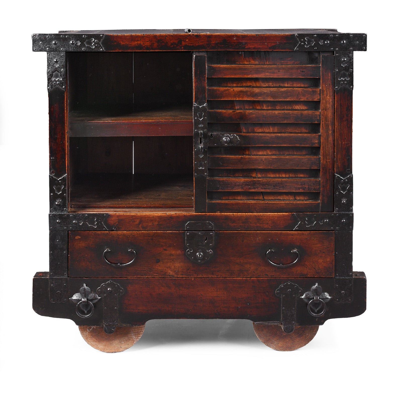 Open Door View Of Antique Japanese Kuruma Dansu | Indigo Antiques