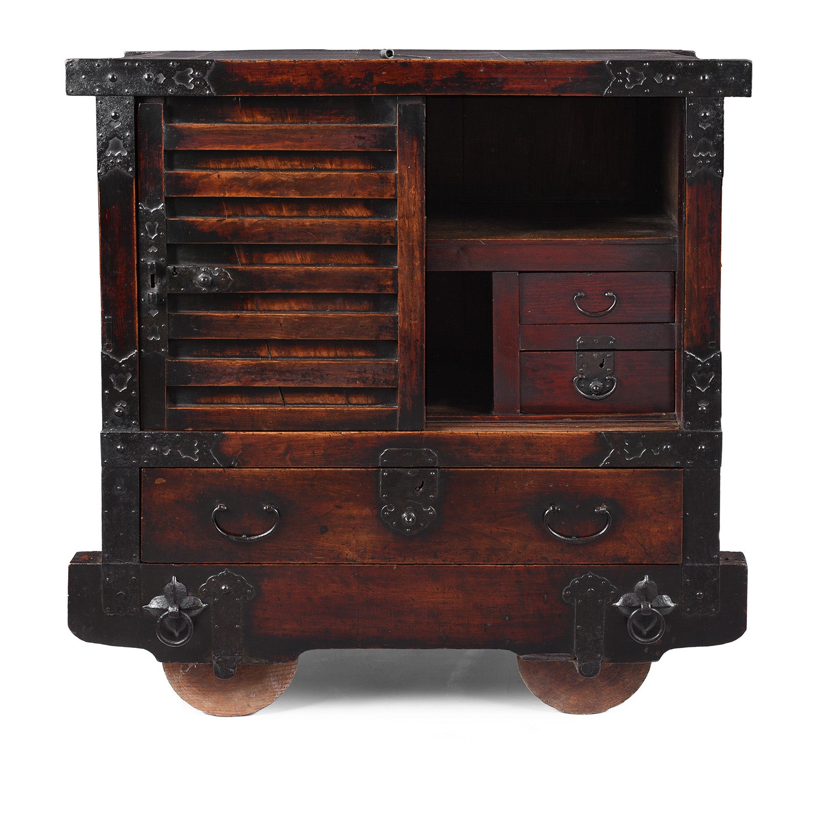 Open Door View Of Antique Japanese Kuruma Dansu | Indigo Antiques