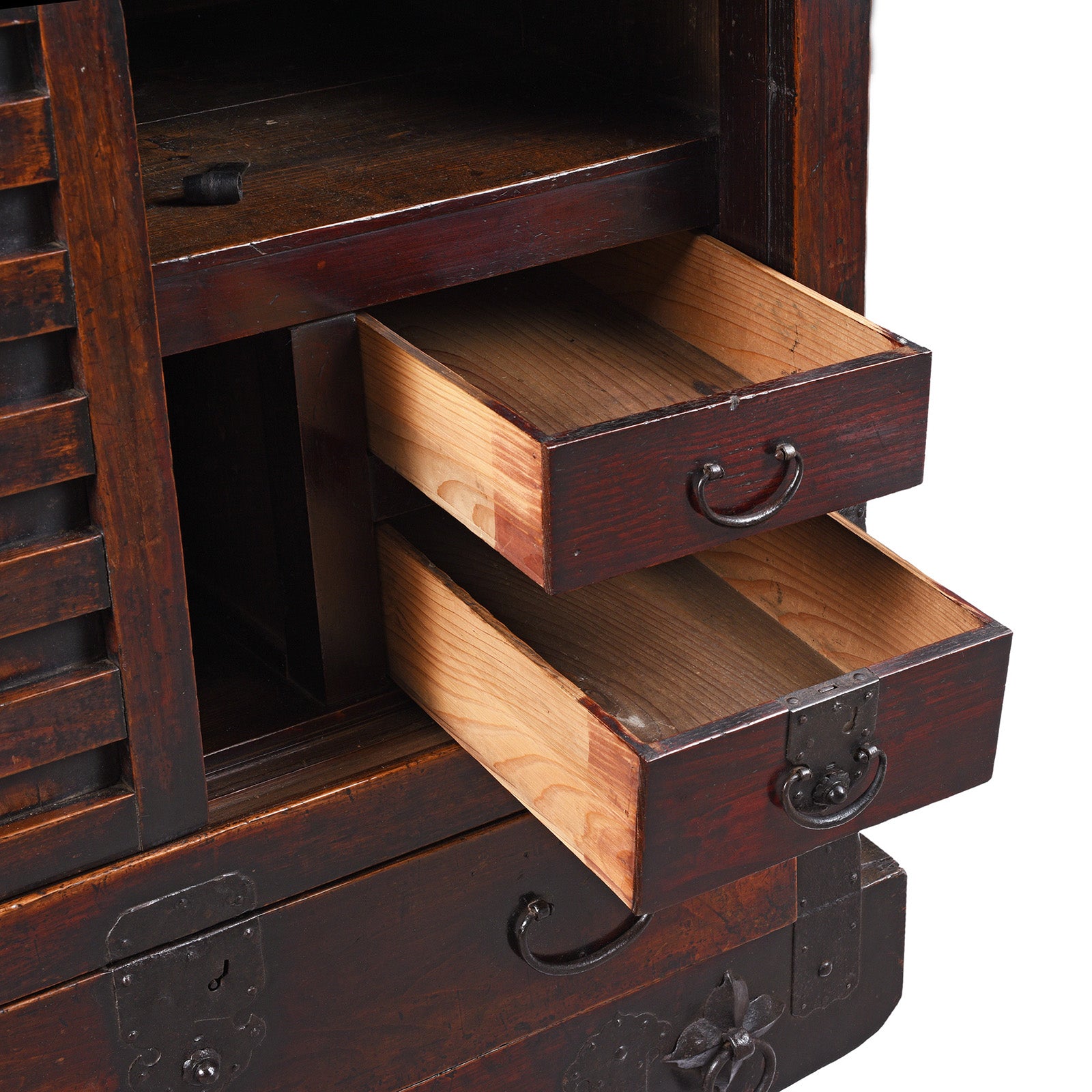 Small Drawer Detail From Antique Japanese Kuruma Dansu | Indigo Antiques