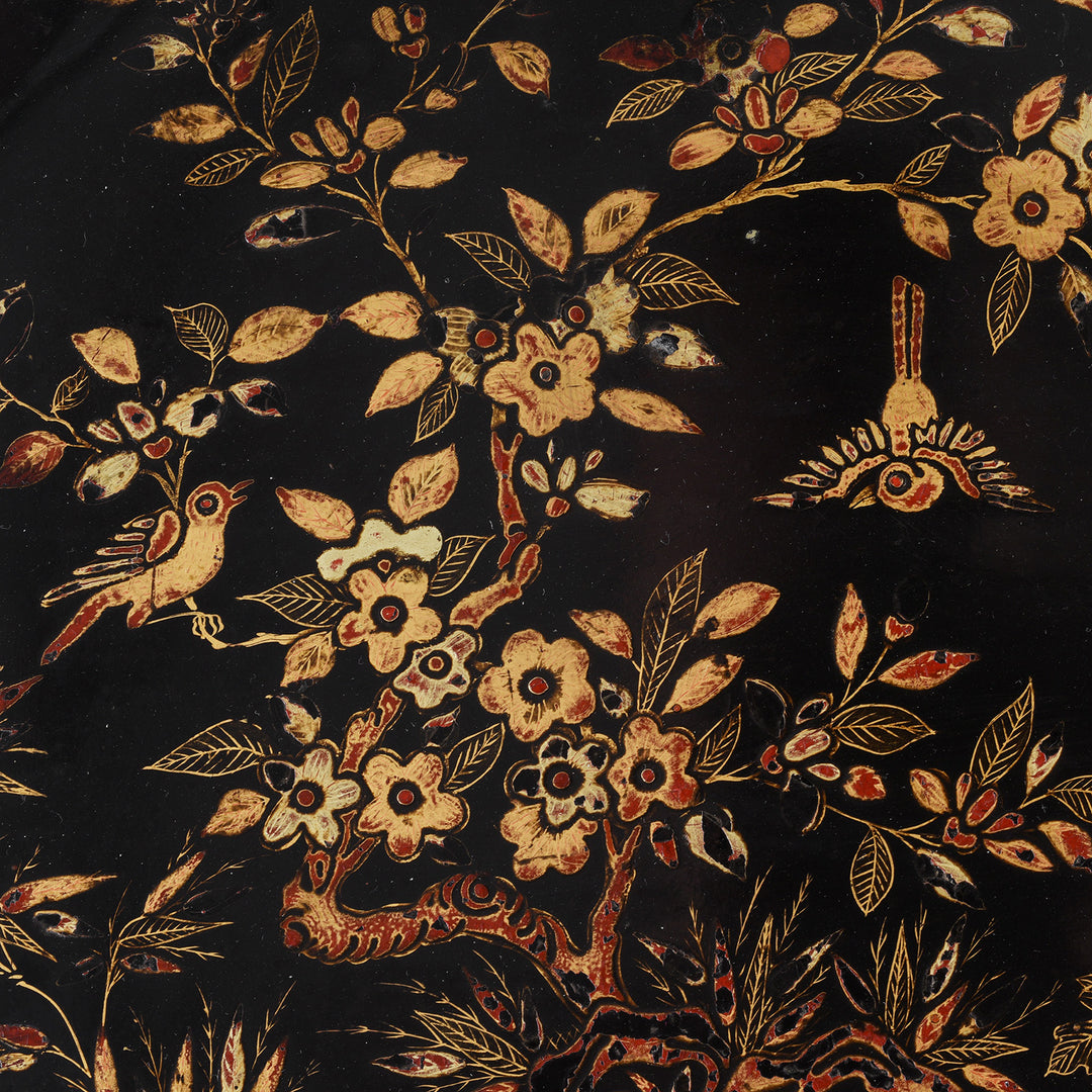 Artwork Detail From Antique Chinese Canton Export Black Lacquer Sewing Box | Indigo Antiques