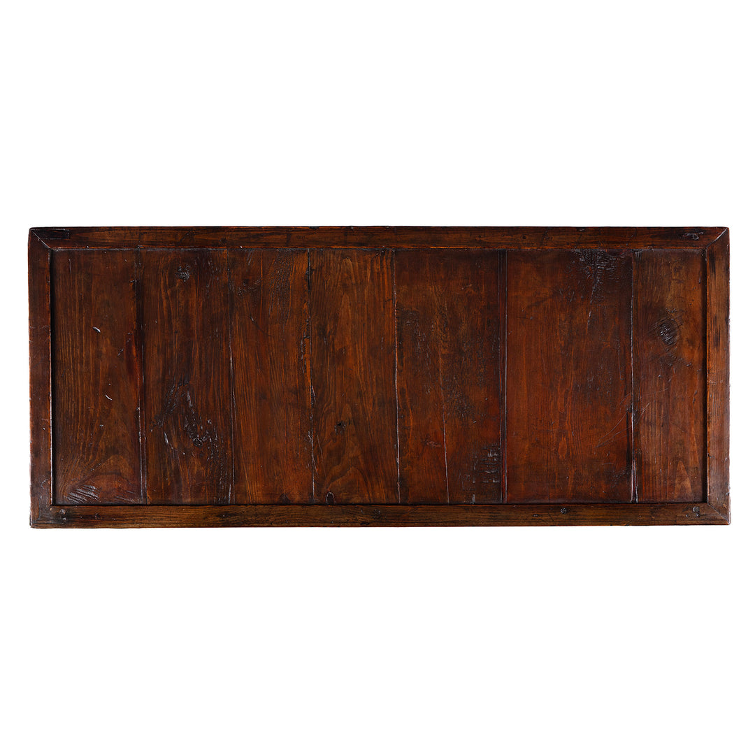 Top detail from an antique Korean Morijang side cabinet