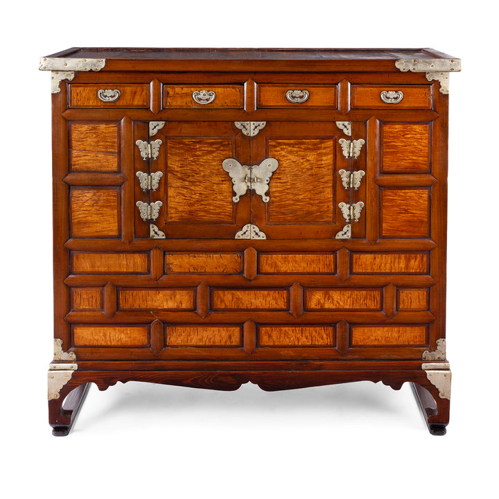 Antique Korean Morijang Burr Maple Side Cabinet - Ca 1920