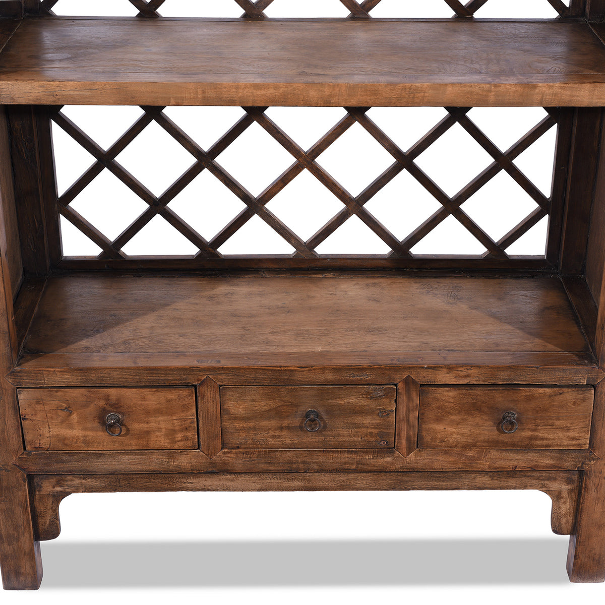 Detail From Light Finsih Bookshelf Made From Reclaimed Pine | Indigo Antiques