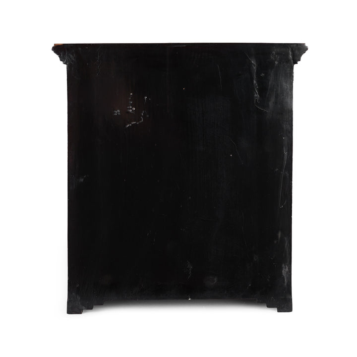 Back Of Gilt Black Lacquer Canton Export Jewellery Cabinet With Painted Chinoiserie Decoration