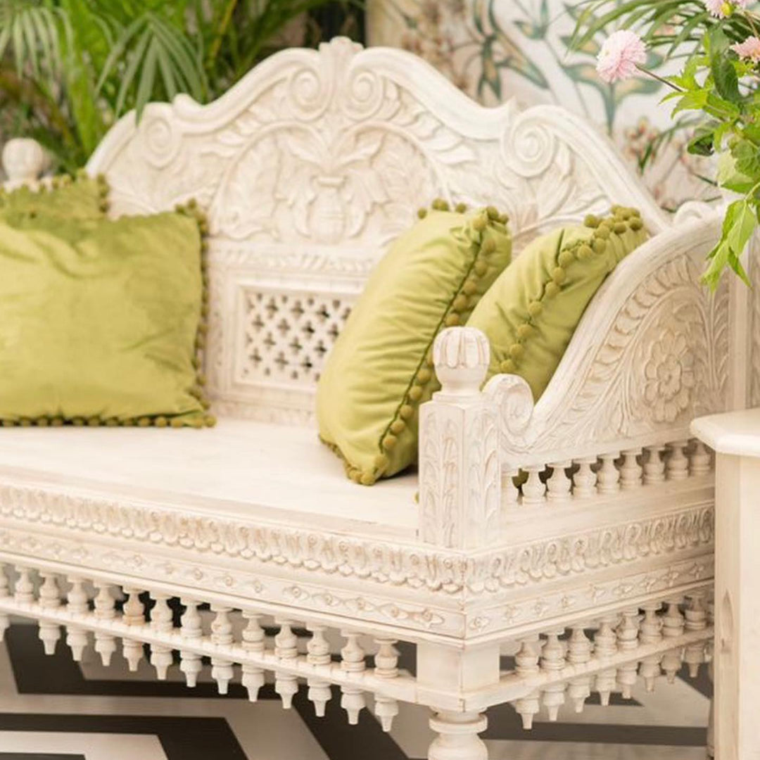 Indian white wash mango daybed at a wedding