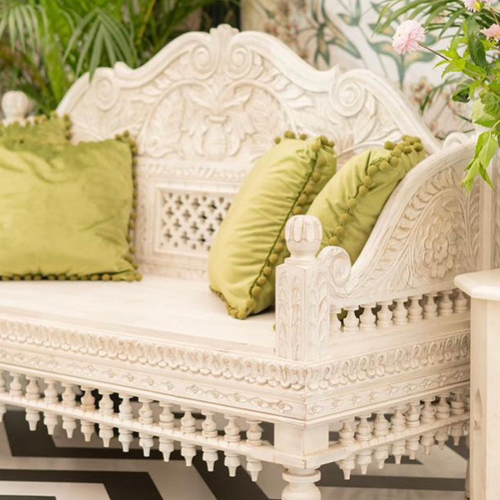 Indian white wash mango daybed at a wedding
