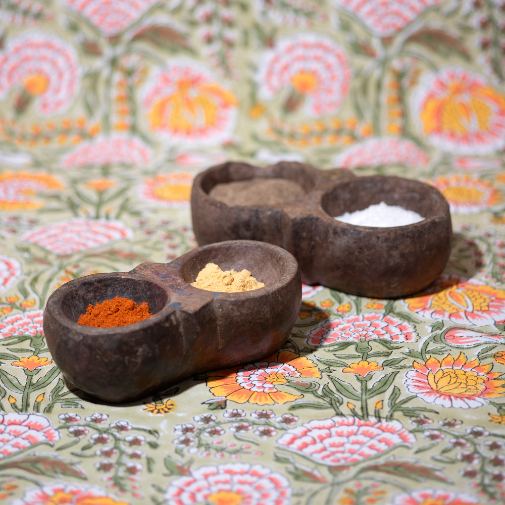 Vintage Indian Stone Masala Bowls 