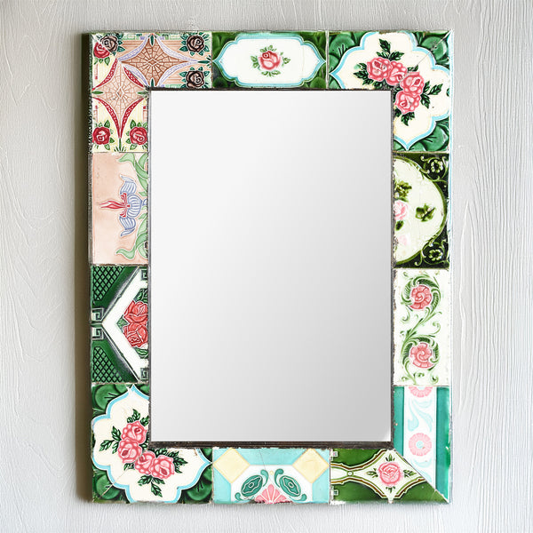 Mirror Made From Old Japanese Ceramic Tiles