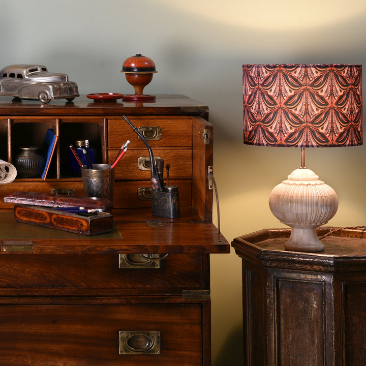 Anglo Indian Campaign Chest and Bone Inlay Lamp