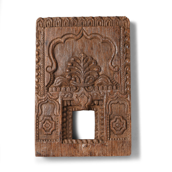 Carved Teak Votive Panel From Andhra Pradesh - Ca 1900 Carved Teak Votive Panel From Andhra Pradesh - Ca 1900