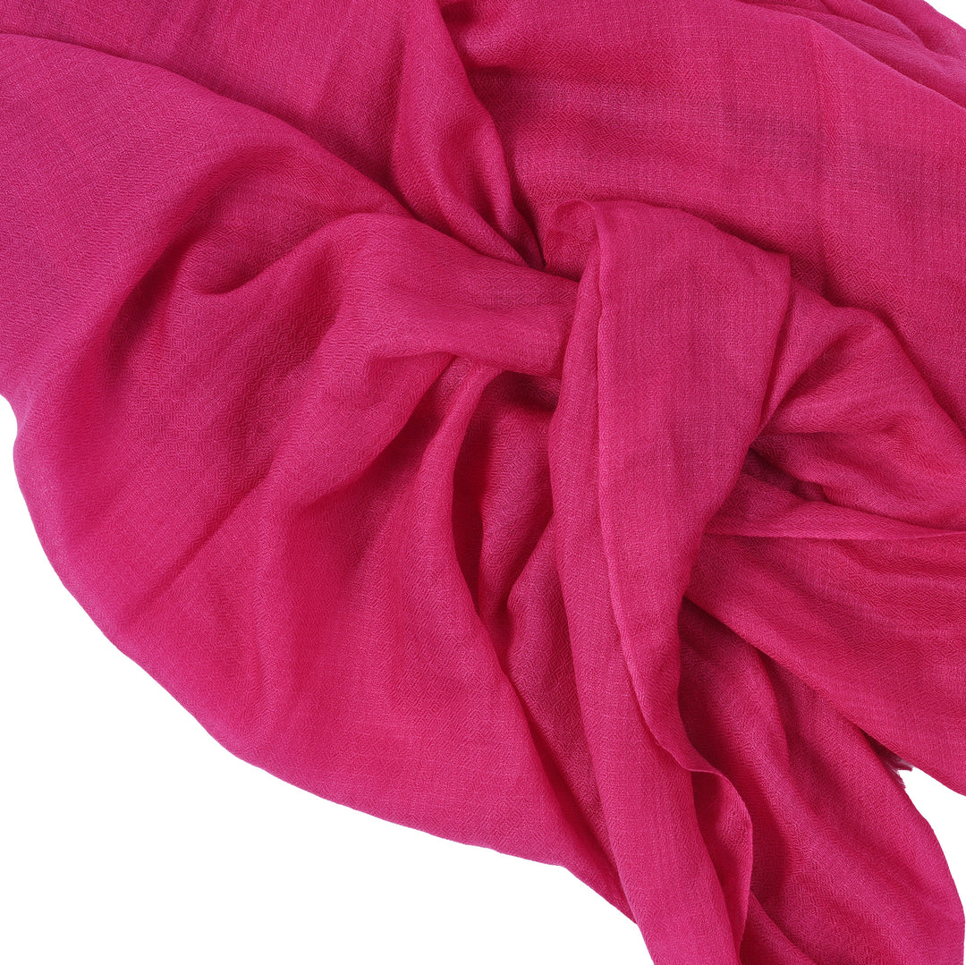 Handmade Fuchsia Pink Shawl – 100% Cashmere from Nepal | Indigo Antiques