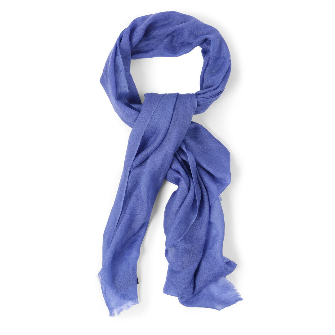 Handmade Azure Blue Shawl - 100% Cashmere from Nepal