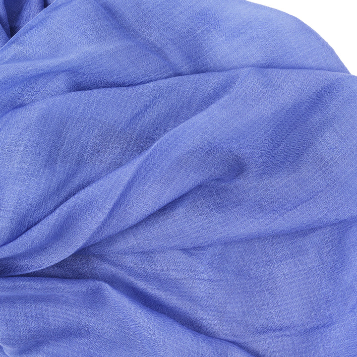 Handmade Azure Blue Shawl - 100% Cashmere from Nepal