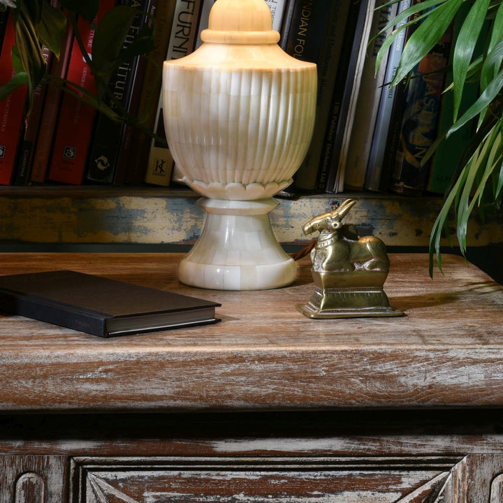 Bronze Indian Nandi bull votive figure with research books