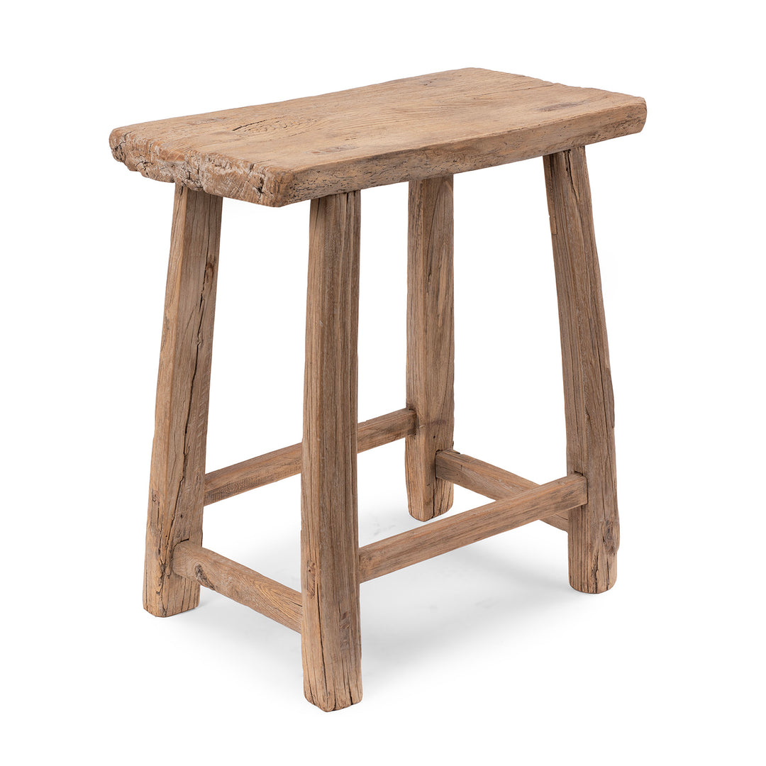 Nineteenth Century Rustic Elm Saddle Stool From Shanxi With Traditional Carpentry Construction
