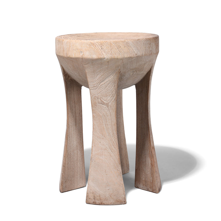 Old Neem Wood Stool From Himachal Pradesh | Indigo Antiques