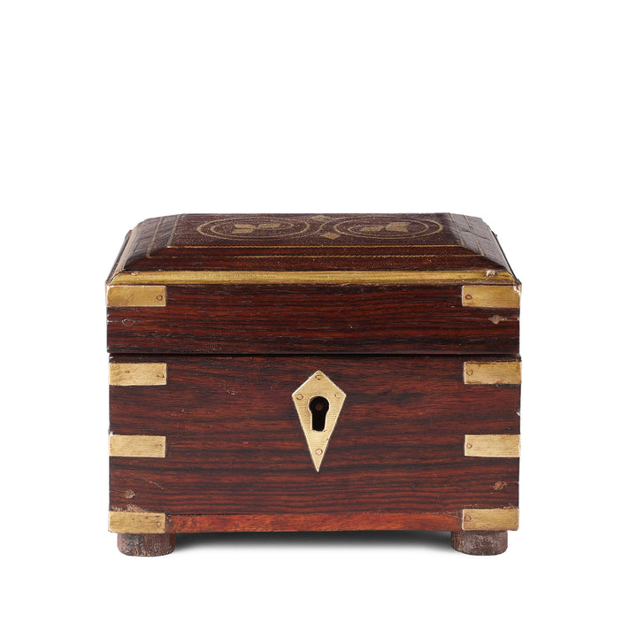 Rosewood Scent Box With Bottles From Lucknow | Indigo Antiques