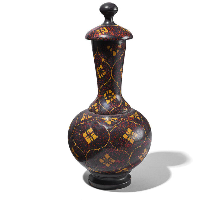 Old Scratchwork Lacquer Pot From Rajasthan | Indigo Antiques