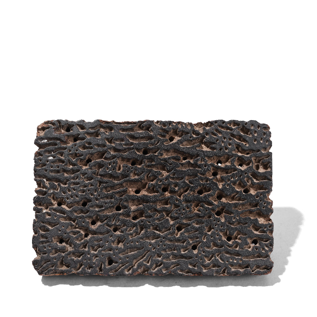 Old Textile Printing Block From Jaipur With Intricate Carved Pattern