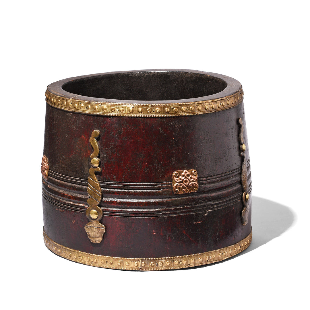 Old Indian grain measures with later brass | Indigo Antiques